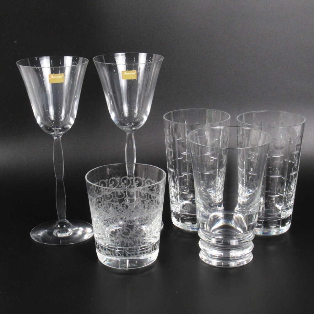 1円〜 Baccarat バカラ オンド ワイングラス/ベガ・エノキックス ハイボールグラス/ローハン ロックグラス 計6点 ※同梱不可