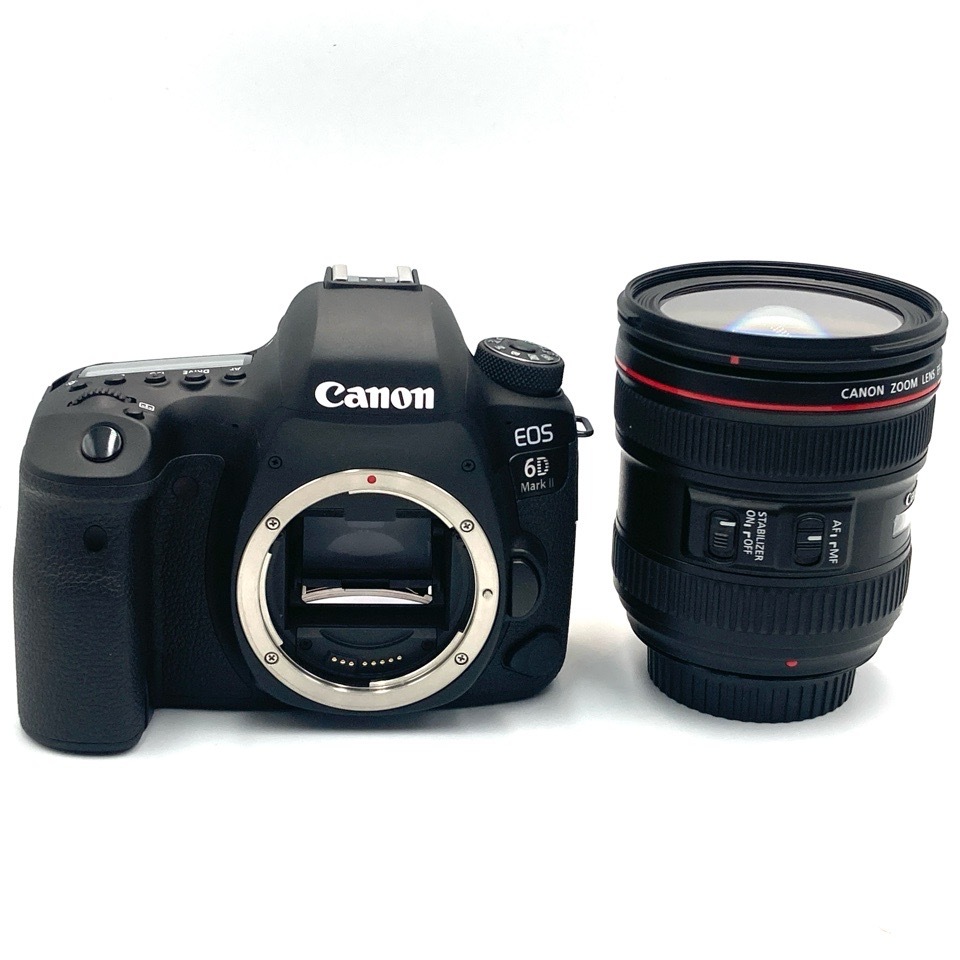 1円〜 Canon キヤノン EOS 6D Mark II EF24-70 F4L IS USM レンズキット デジタル一眼レフ 動作確認済
