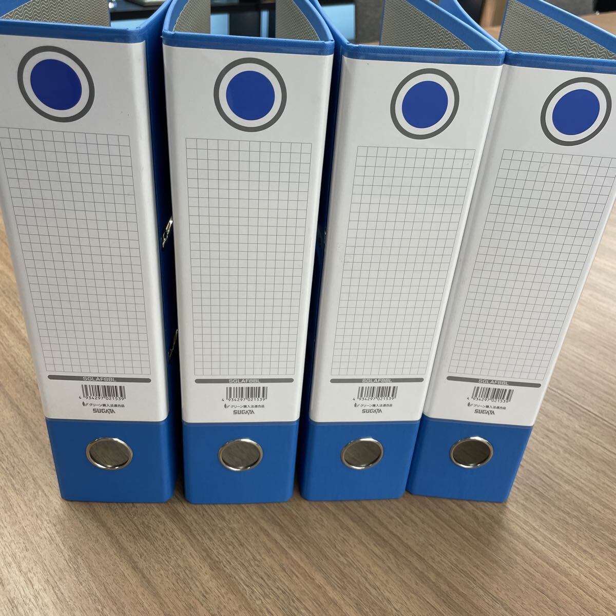 送料無料　未使用　ハピラ　レバー式アーチファイル　4冊　収納枚数約580枚　SGLAF8BL 2穴 ファイル コクヨ SUGATA