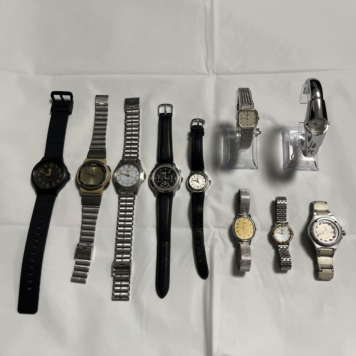 送料600円【電池交換済/全て稼働品】超豪華10点 COACH SEIKO EXCELINE agnes b. CASIO TWINCEPT CASIO G-MS Clowat 腕時計 