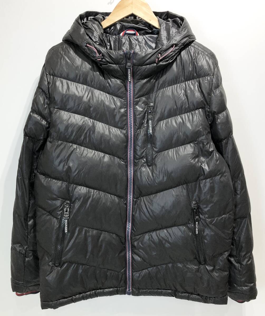 TOMMY HILFIGER フーデッド 中綿 キルティング ジャケット ブラック トミーヒルフィガー SIZE：M■R0403