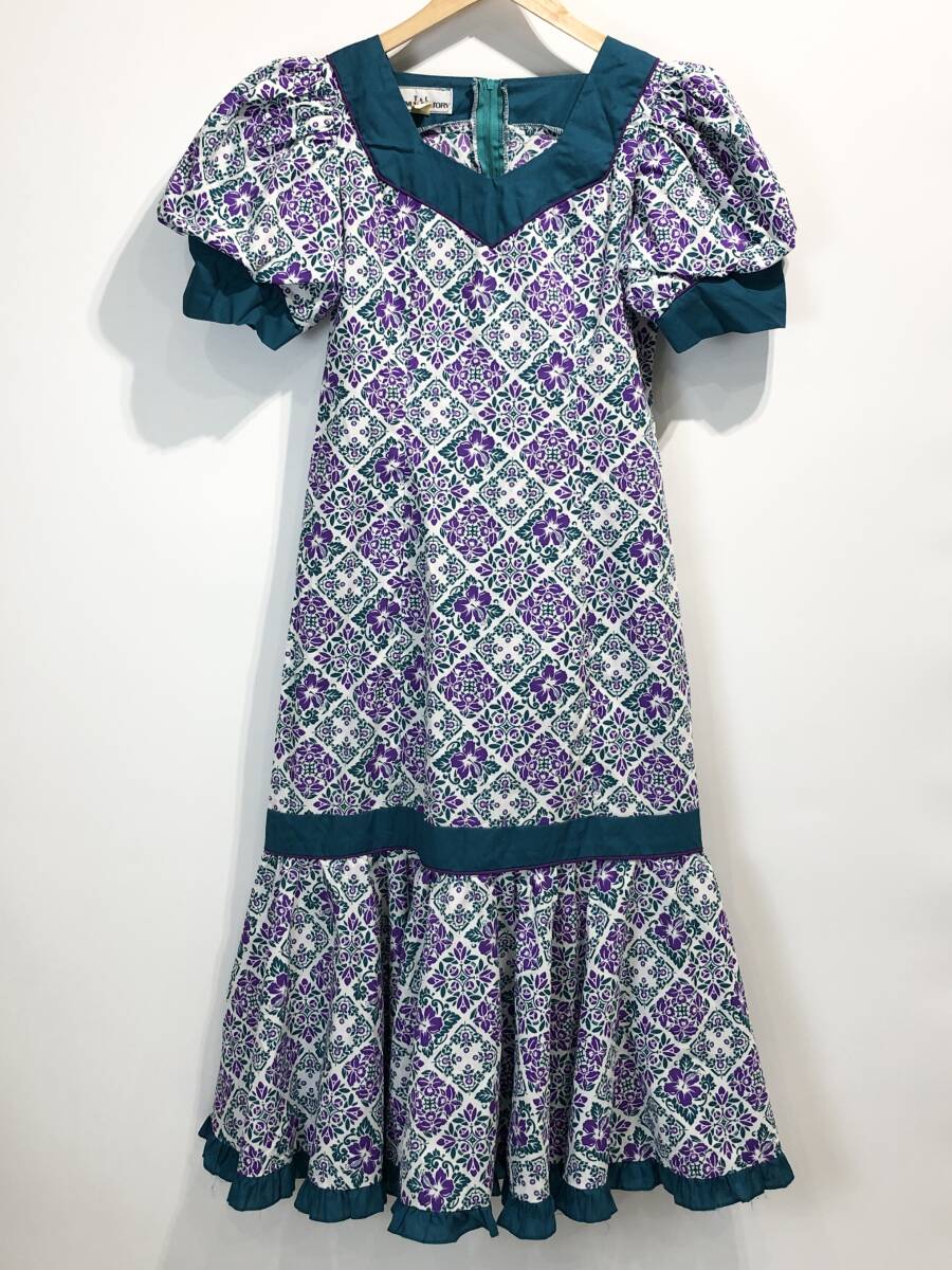 T&L MUUMUU FACTORY HAWAII ハワイアンドレス フラダンス ワンピース 衣装 パープル ムームー・ファクトリー SIZE：5/6■N0416