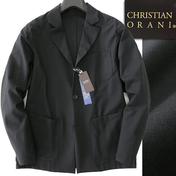 新品 クリスチャンオラーニ ウール サージ ウォッシャブル ジャケット M 黒 【J42353】 CHRISTIAN ORANI 春 秋 アンコン ブラック