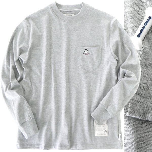 新品 シェルティークラブ クルーネック 長袖 ポケット Tシャツ M 灰 【SH1451103_97_M】 Sheltie Club 春夏 メンズ カットソー 丸首