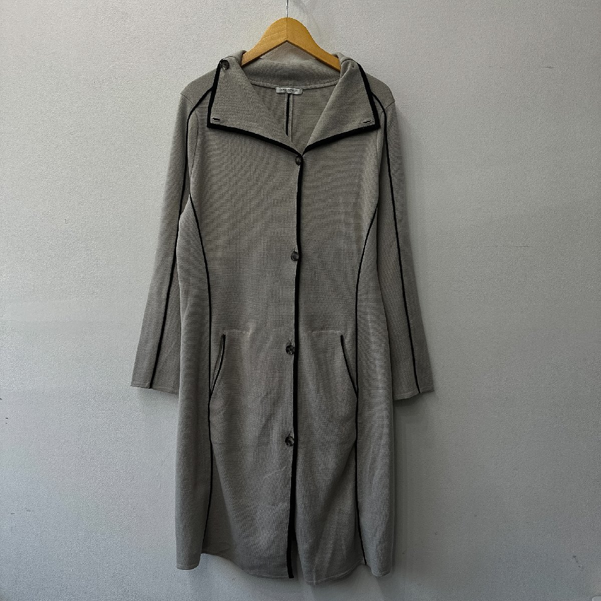 MARINA RINALDI マリナリナルディ バイカラー パイピング ニット ロングカーディガン サイズ S レディース ベージュ×ブラック 希少