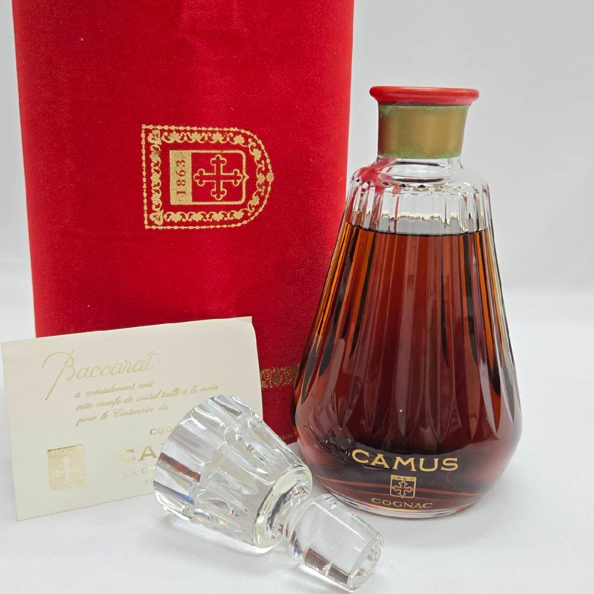 CAMUS カミュ ブランデー カラフェ Baccarat バカラ 替え栓 箱付き クリスタル デキャンタ コニャック 酒 古酒 洋酒
