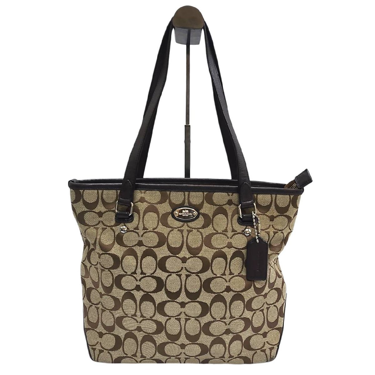 COACH コーチ トートバッグ F36375 キャンバス シグネチャー ブラウン系 レディース 鞄 ブランド