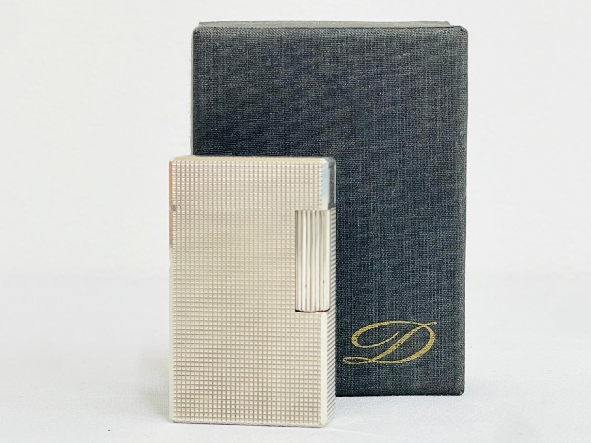 S.T.Dupont デュポン ライン1 ロング ガスライター ローラー式 シルバー ケース付き 喫煙具 喫煙グッズ