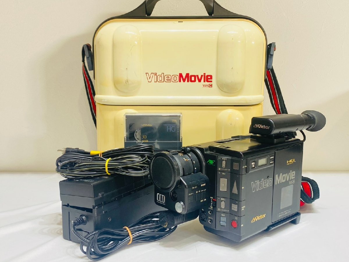 Victor ビクター GR-C7 ビデオカメラ Video Movie CHS C バッテリーパック NB-P8 P7 ケース付き 昭和 レトロ オールド カメラ