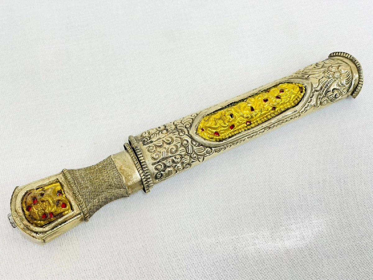 装飾ナイフ チベット 民族ナイフ ドラゴン 竜 短剣 ペーパーナイフ 総重量 約150g 工芸品