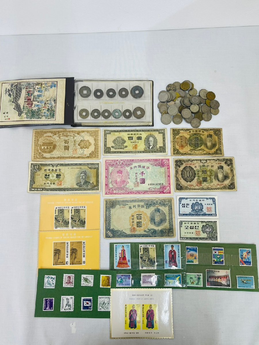 朝鮮銀行券 千圓 百圓 拾圓 韓国銀行券 百圓 1000ウォン 紙幣 古銭 硬貨 コイン 旧紙幣 切手 貨幣 まとめ セット コレクション 海外 外国