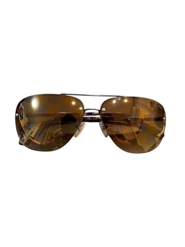 Louis Vuitton ルイヴィトン Z0215U J1102 ダミエ柄テンプル LV サングラス 中古 本体のみ カバー無し #M047
