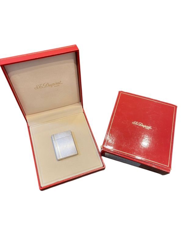 ★元箱付 S.T.Dupont エス・テー・デュポン 高級ガスライター ローラーガスライター 喫煙グッズ 喫煙具 シルバー系 黄色 #M051