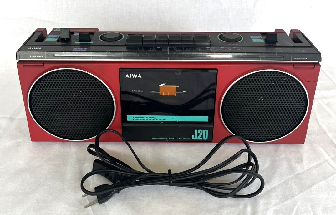 【S849】AIWA/アイワ/ステレオラジオカセットレコーダー/CS-J20/2BAND STEREO CASSETTE RECORDER/ラジカセ/動作確認済み/中古