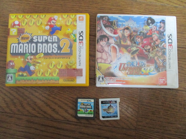 Nintendo ニンテンドー 3DS DS ゲームソフト マリオ 　ワンピースアンリミテッドクルーズスペシャル　モンスターハンタートライ　4点まとめ