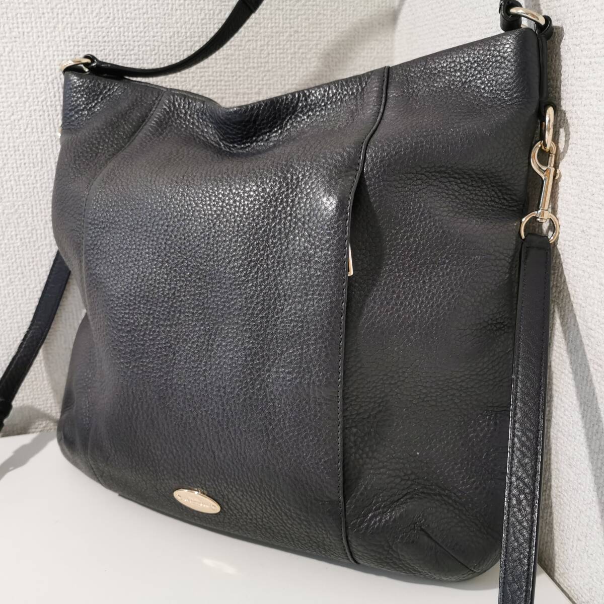 180330S79-0419S1□COACH コーチ□F34511 クロスボディ 2WAY ショルダーバッグ ハンドバッグ レザー ネイビー/濃紺