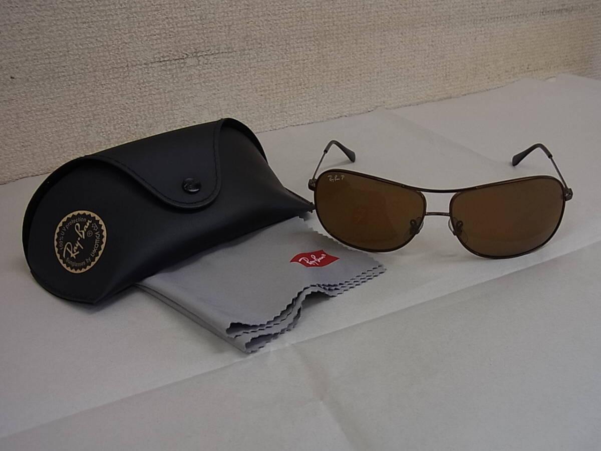 180413K03-0416K■レイバン Ray Ban■メタルフレーム サングラス RB3267 014/83 64□13 125 ケース付き／中古品