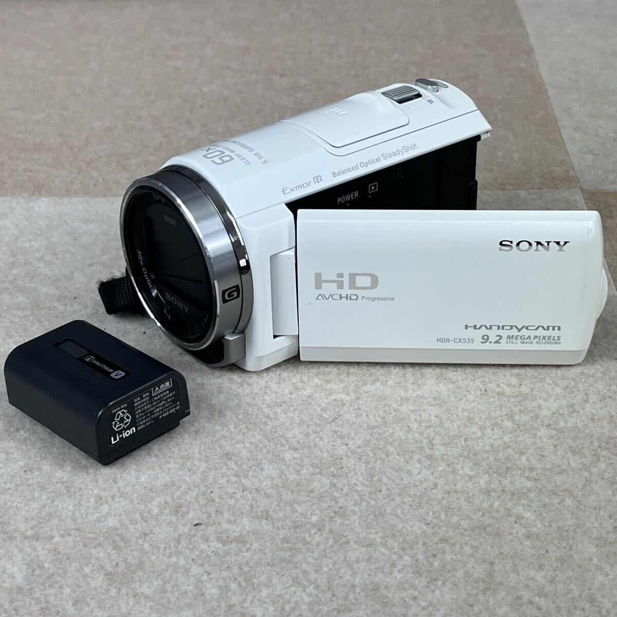 Y SONY ソニー HANDYCAM ハンディカム HDR-CX535 ビデオカメラ デジタルビデオカメラ ホワイト フルHD 60x ズーム かわせみ