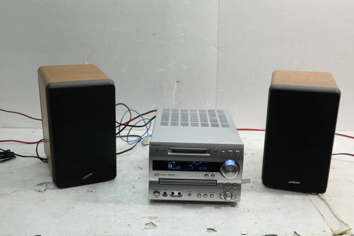 ◆ 　ONKYO FR-N9X ミニコンポ CD/MD 動作品 Victorスピーカー付き　　　#32806　◆
