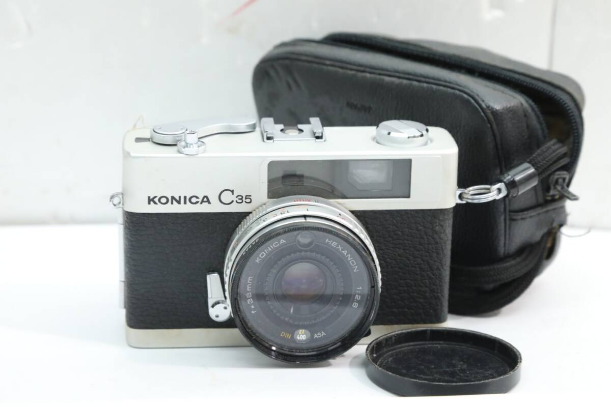 ◆ 　KONICA C35 フィルムカメラ Hexanon 38mm F2.8 ケース・箱付き　　　#32843　◆