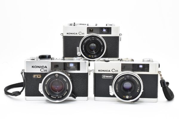 5695-60 3点 Konica C35 FD Flash Matic等 フィルムカメラ コニカ まとめて 動作未確認 現状品 ジャンク 同梱不可