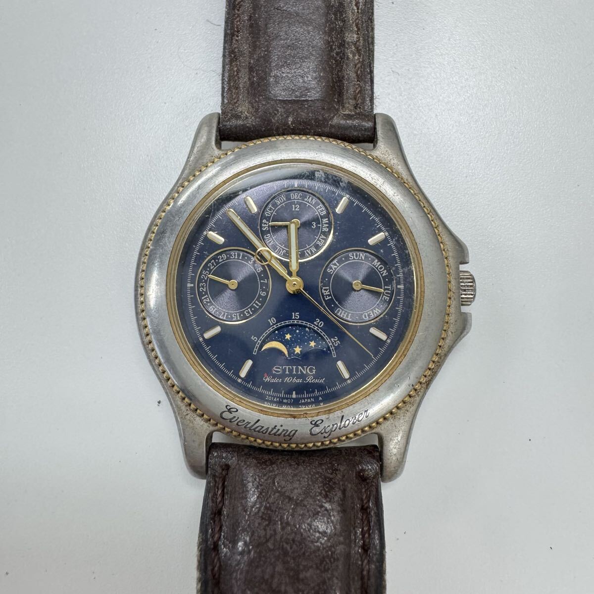 KO260318MN【CASIO STING】カシオ スティング STN-606W ムーンフェイズ マルチメータークォーツ　腕時計 ステンレススチール 