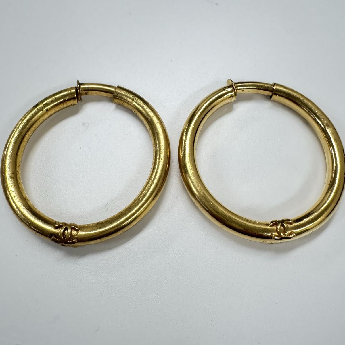 HS260320SK【CHANEL】シャネル ヴィンテージ ココマーク フープイヤリング ゴールド Vintage earring