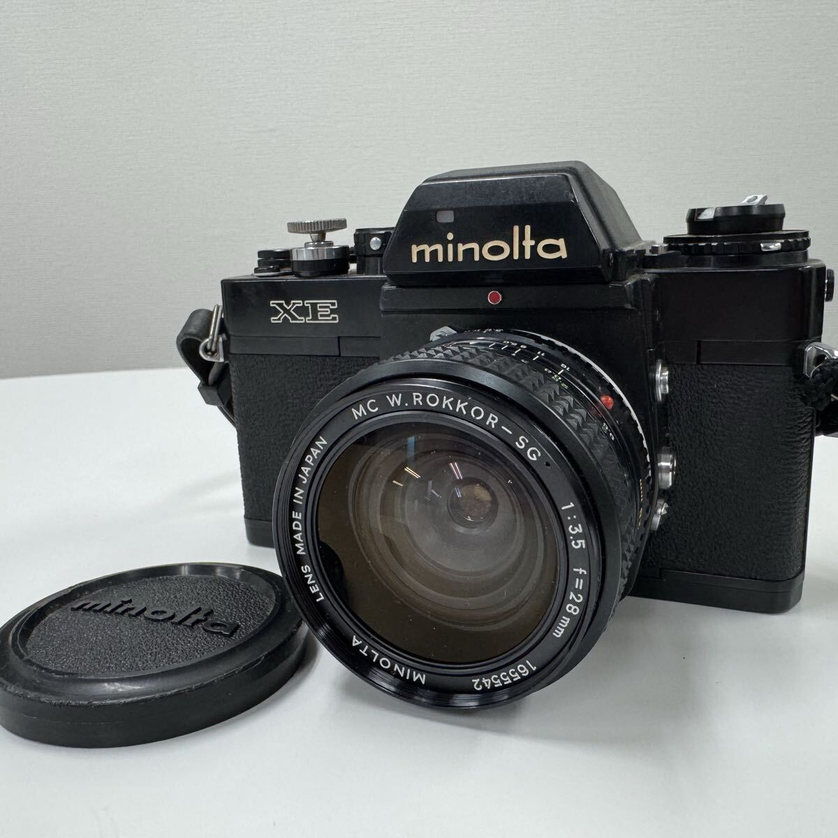 HS260329MK【MINOLTA】ミノルタ XE 一眼レフ フィルムカメラ MC W.ROKKOR-SG 28mm F3.5 ライカ 動作未確認