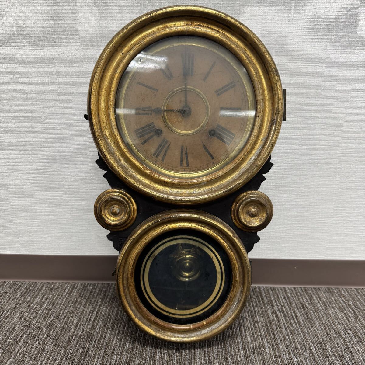 HS260329MK【INGRAHAM】イングラハム E. Ingraham アンティーク だるま時計 四つ丸 振り子時計 ゼンマイ式 古時計 レトロ