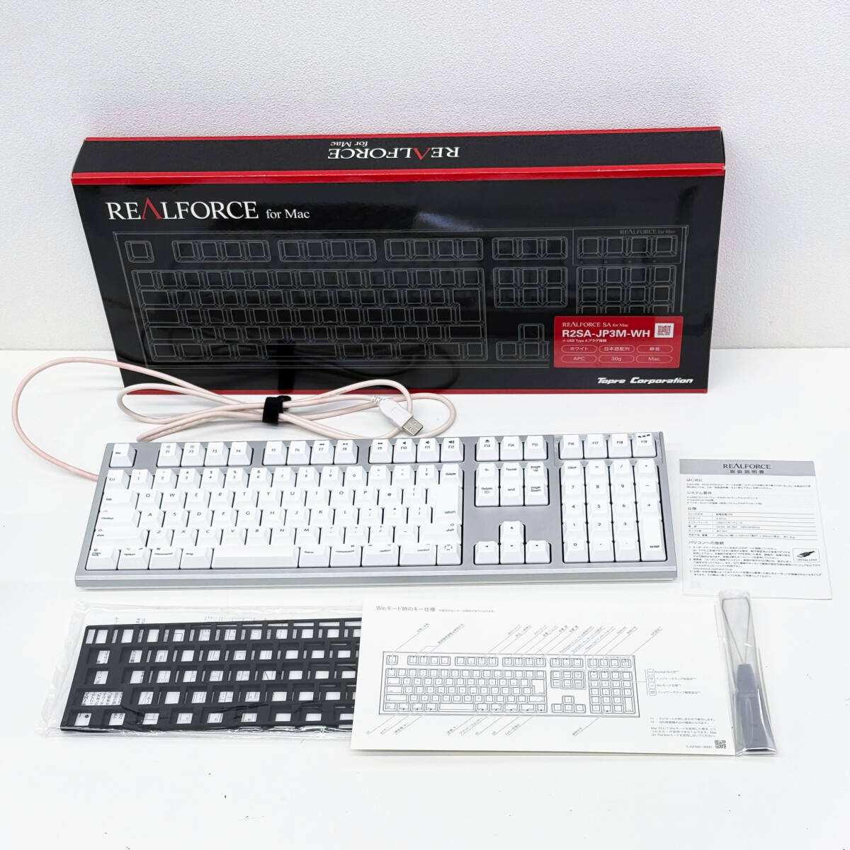 ◆中古 動作品 箱付属◆ REALFORCE SA for Mac R2SA-JP3M-WH ホワイト 東プレ キーボード 有線 【5582】