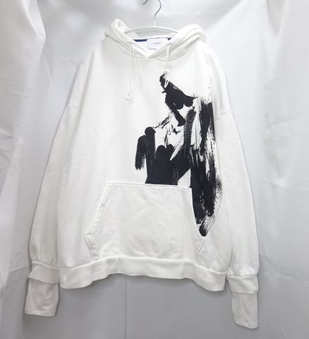 UN3D HOODED SWEAT SHIRT アンスリード スウェット パーカー サイズ３８ プリントパーカー ホワイト 白 フーデッド