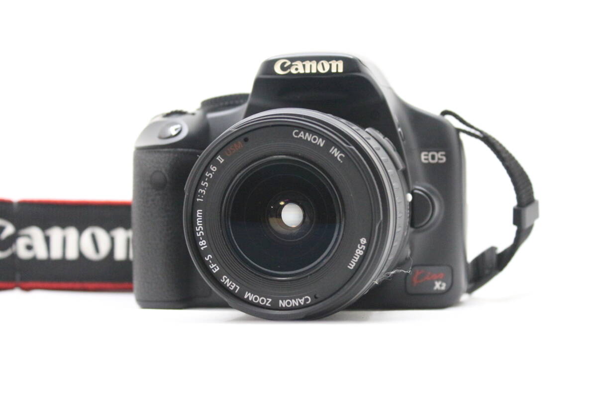 ★美品★ CANON キヤノン EOS Kiss X2 + EF-S 18-55mm F3.5-5.6 USM デジタル一眼カメラレンズセット！ OK9504
