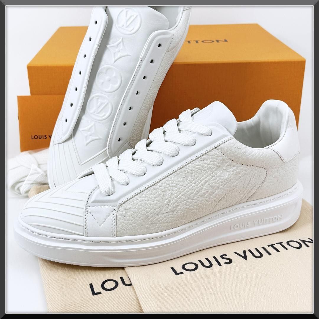 【新品】ルイヴィトン LOUIS VUITTON 厚底 スニーカー ビバリーヒルズ 26.5㎝ 8 モノグラム 白 レザー