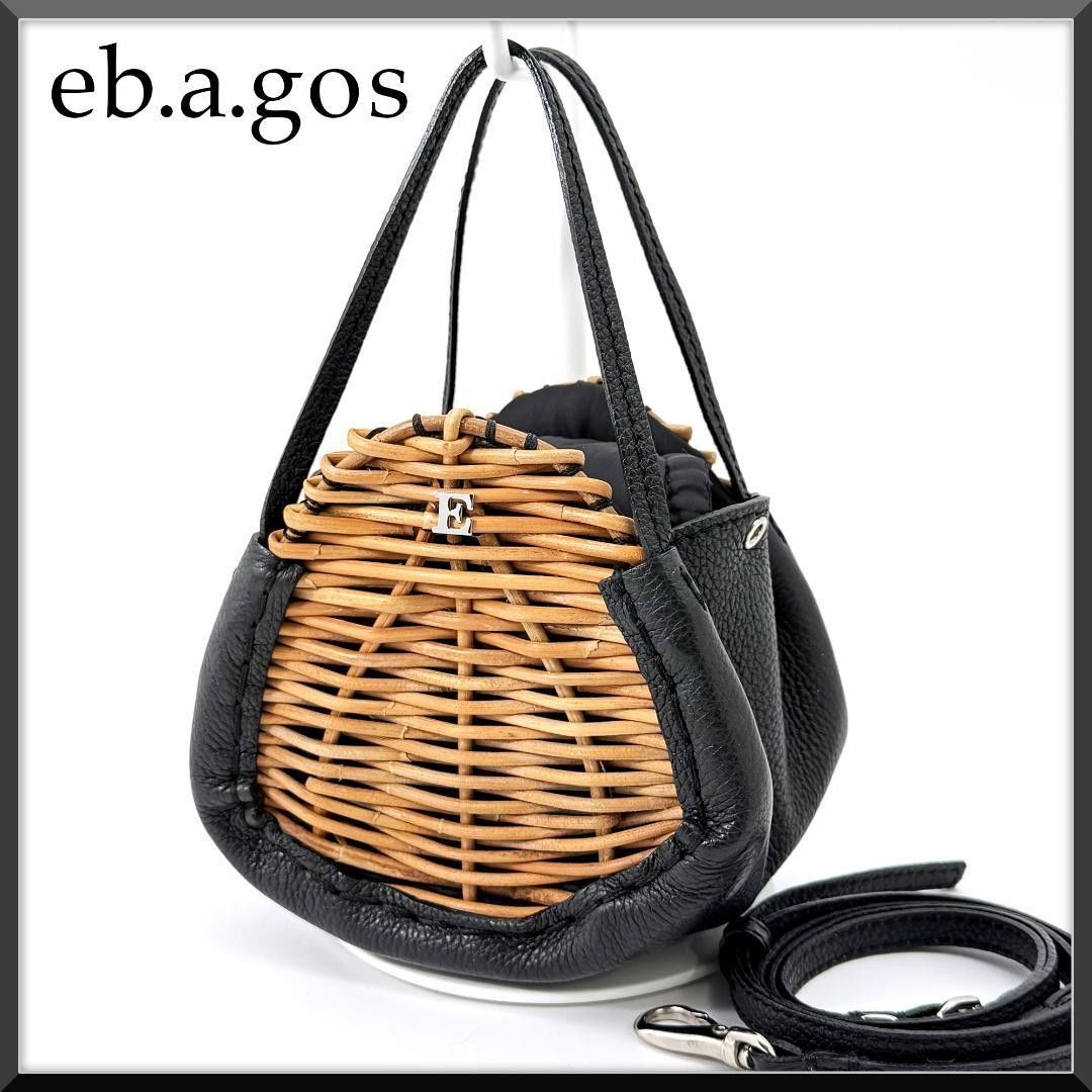 【極美品】エバゴス ebagos オニギリサン 2way ショルダーバッグ ハンドバッグ 三角 おにぎり ミニショルダー かご カゴ eb.a.gos