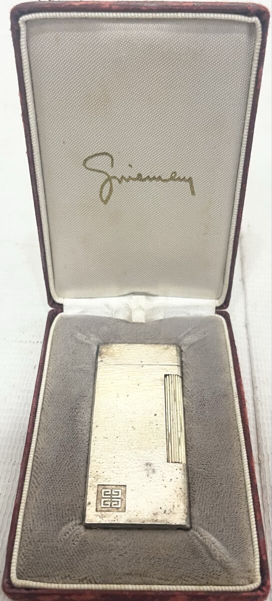 GIVENCHY ジバンシィ ジバンシー 2000 ガスライター 喫煙グッズ 喫煙具 シルバー 箱付き　着火未確認