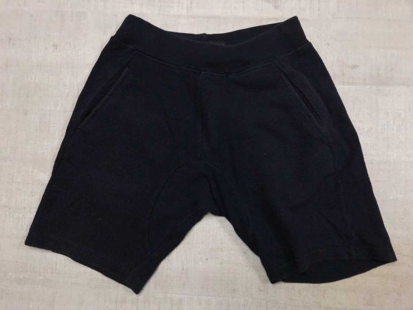 ザラマン ZARA MAN ストリート アスレジャー 鹿の子 イージー ショート ハーフ パンツ 黒 M メンズ コットン100%