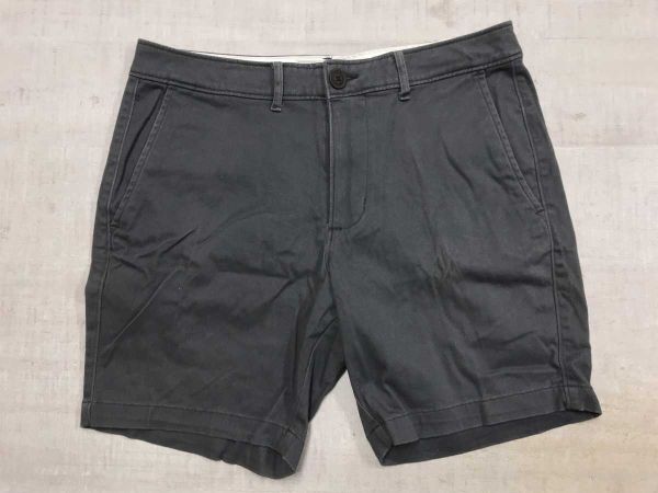 アバクロンビーアンドフィッチ Abercrombie&Fitch アメカジ トラッド 無地 ショート ハーフ チノパンツ グレー 31 メンズ コットン混合
