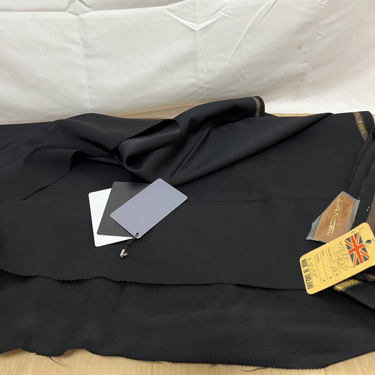 仕立て屋閉店品 paris lancel 黒 ランセル スーツ生地　服地 布地 カビ ビンテージデッドストック 現状品 管理698-I60