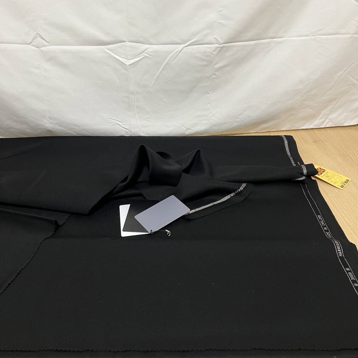 仕立て屋閉店品 英国 ハリソン HARRISONTEX 2.9m スーツ生地 黒 服地 布地 ビンテージデッドストック 現状品 管理698-I62