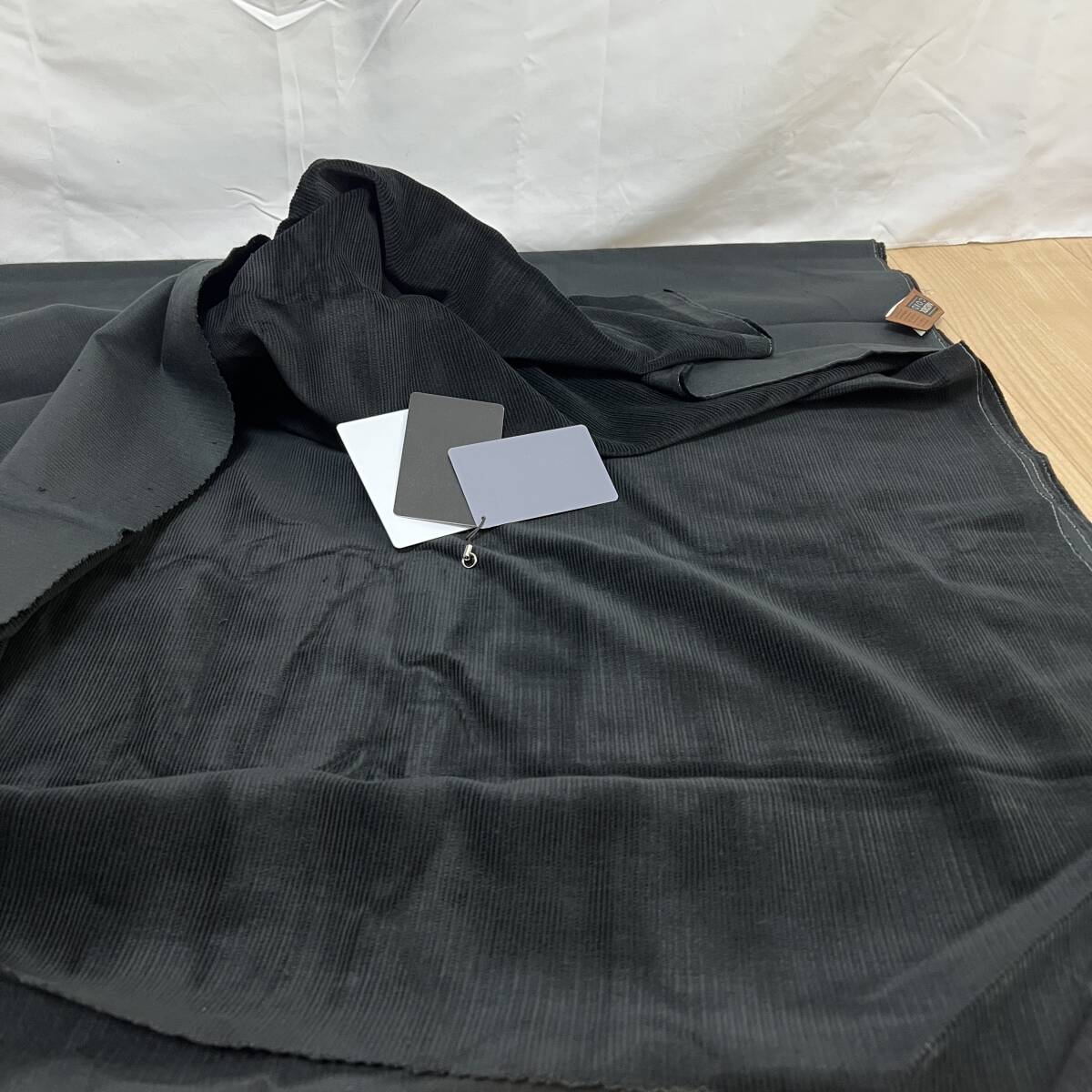 仕立て屋閉店品 ドイツ NIEDIECK CORD GERMANY スーツ生地 コーデュロイ 黒 服地 布地 ビンテージデッドストック 現状品 管理698-I64