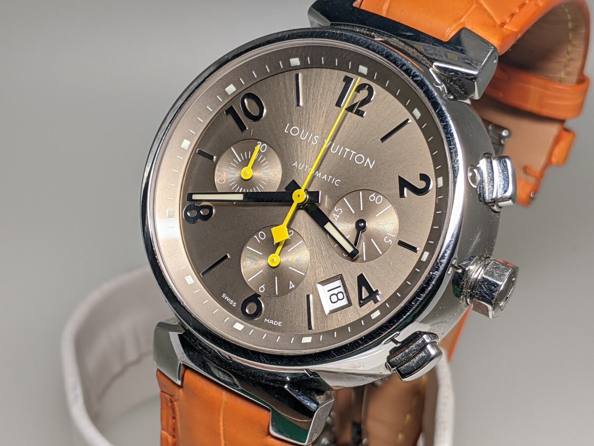 LOUIS VUITTON ルイヴィトン タンブール クロノグラフ Q1122 デイト Tambour Chronograph SS Automatic Watch メンズ 自動巻き 腕時計