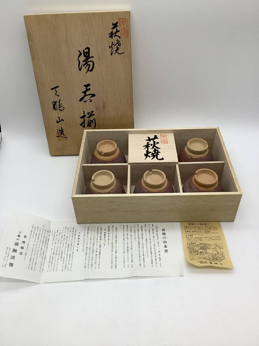 n6468 萩焼 湯呑6客セット 御本手湯呑 ５客セット 天鵬山造 萩焼き 茶器セット 和食器 食器 