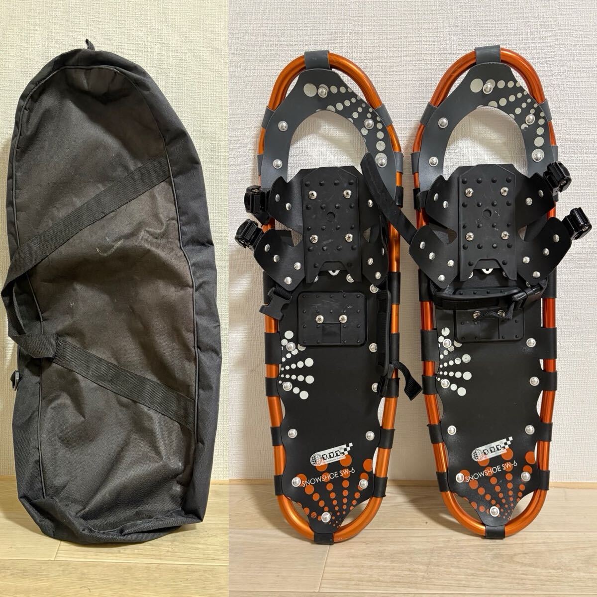 B0302 DOD SNOWSHOE ディーオーディー スノーシュー ペア オレンジ×ブラック SW-6 説明書・ケース付き 