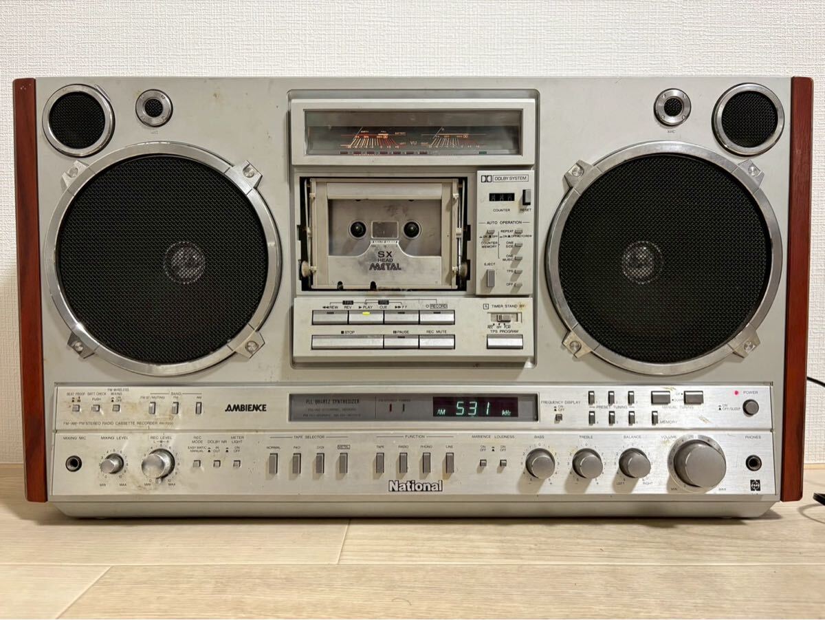 B0310 National ナショナル 大型ラジカセ RX-7200 STATION ステーション AMBIENCE 通電のみ確認済み