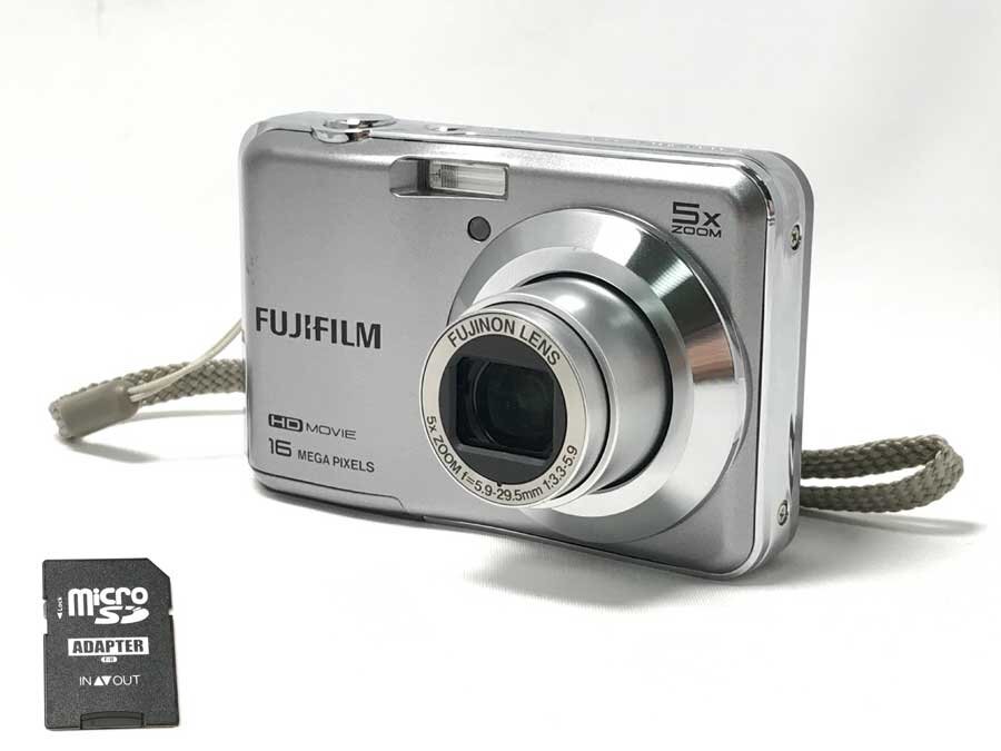 ◆動作品！FUJIFILM 富士フイルム FinePix AX660 デジカメ コンパクトデジタルカメラ デジカメ シルバー マイクロSD・ハンドストラップ付き