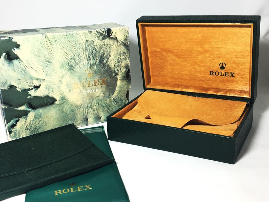 ROLEX ロレックス オイスター 純正 BOX ケース グリーン カードケース・クリアケース・外箱付き 難あり