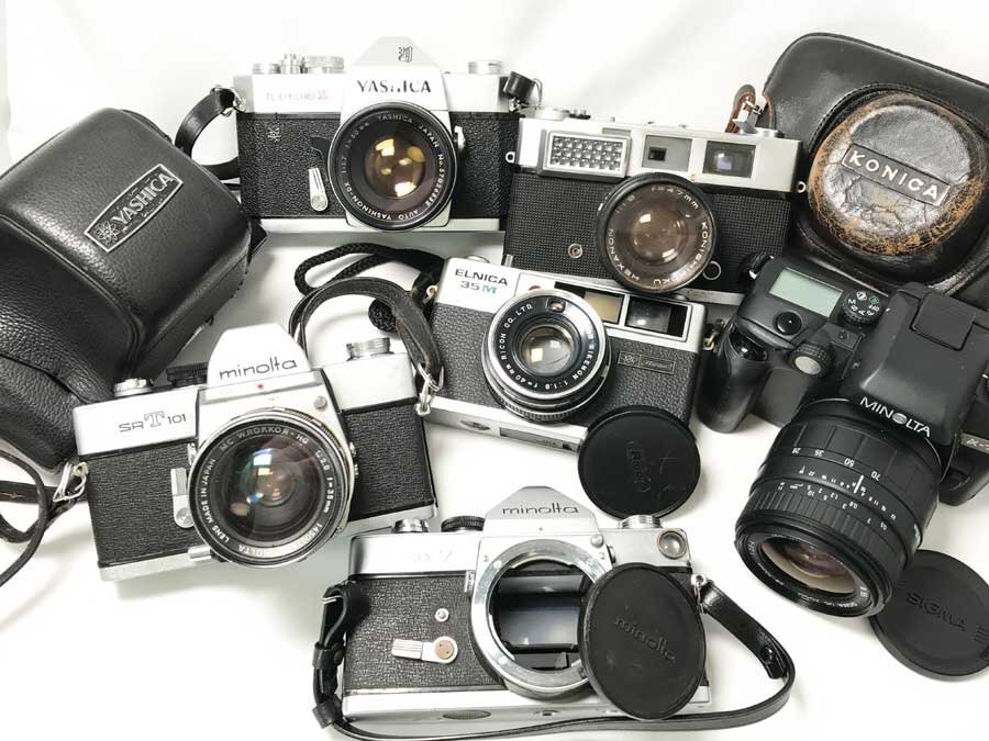 ◆6台おまとめ 一眼レフ フイルムカメラ6台セット YASHICA TL ELECTRO X / KONICA SIII / ELNICA 35Mリコー/MINOLTA SRT101他 ジャンク 3-3