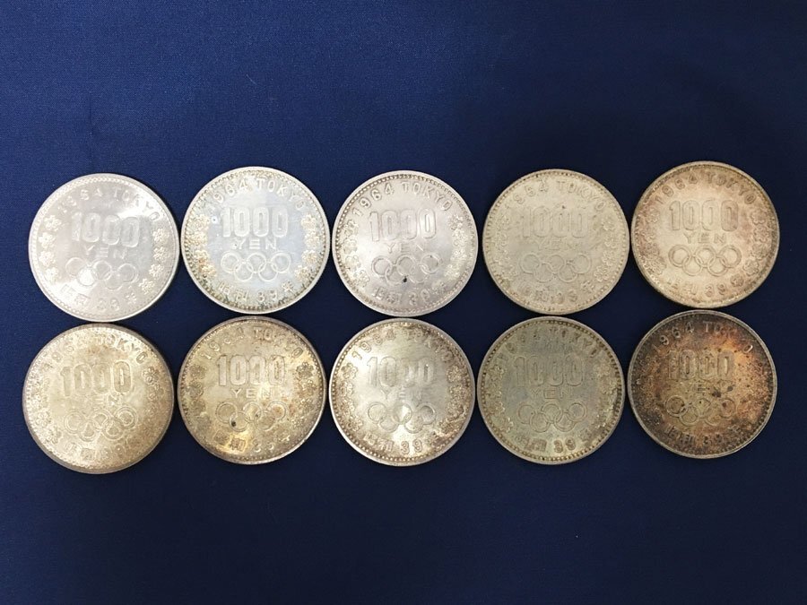 4-1 おまとめ10枚！ 昭和39年 東京オリンピック記念1000円銀貨 1万円分 千円銀貨 1,000円銀貨 03-1（記1）