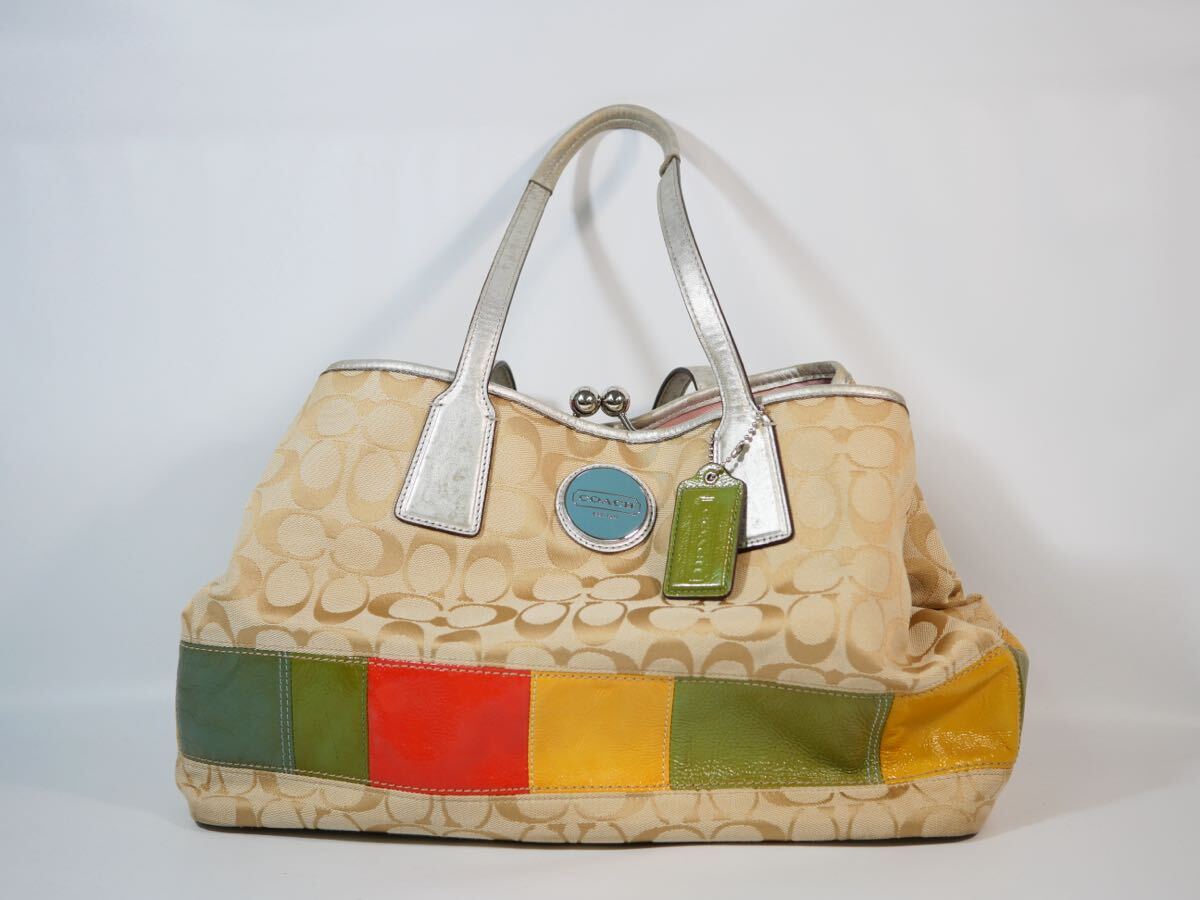 【41-29イ済】 COACH コーチ シグネチャー トートバッグ ハンドバッグ 鞄