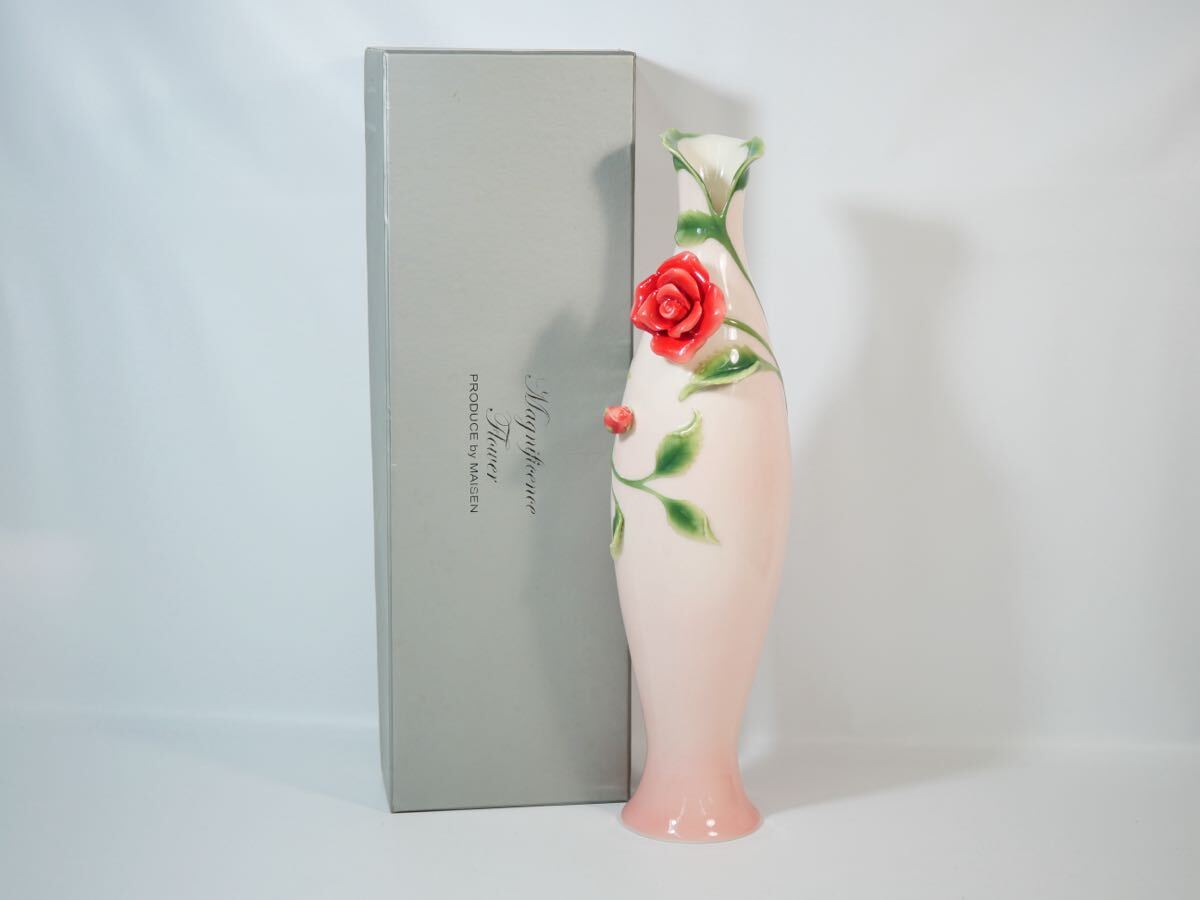 【41-26グ】陶翔舞千 Magnificence Flower 華麗なる花 MAISEN マイセン 花瓶 一輪挿し インテリア 花器